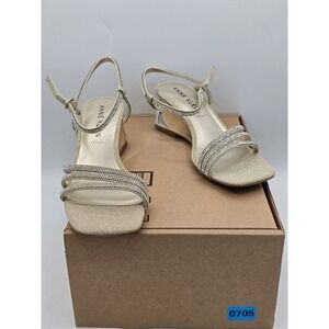 NEW Anne Klein Women's Genova Wedge Sandal - Color Platinum - Size 9M